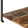  tömör újrahasznosított fa dohányzóasztal polccal 100x60x35 cm