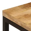  tömör mangófa és acél dohányzóasztal 100 x 50 x 35 cm