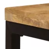  tömör mangófa és acél dohányzóasztal 100 x 50 x 35 cm