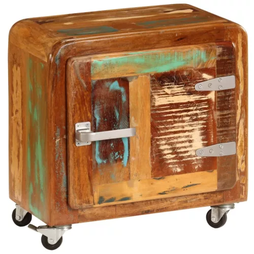  tömör újrahasznosított fa éjjeliszekrény 50 x 30 x 50 cm