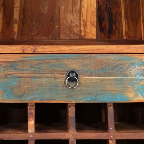  tömör újrahasznosított fa bortartó 50 x 40 x 180 cm