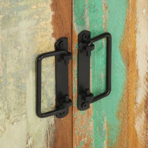  tömör újrahasznosított fa tálalószekrény 120 x 30 x 75 cm 