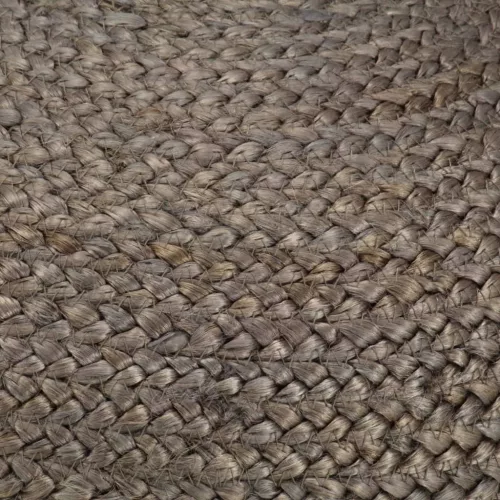  kézzel készült világosszürke juta puff 45 x 30 cm