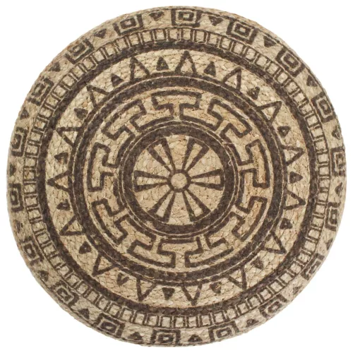  kézzel készült barna juta puff 45 x 30 cm