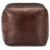  sötétbarna valódi kecskebőr puff 40 x 40 x 40 cm 