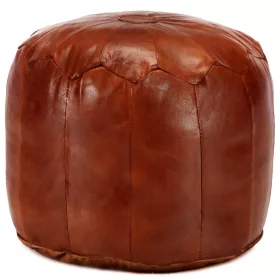  sárgásbarna valódi kecskebőr puff 40 x 35 cm 
