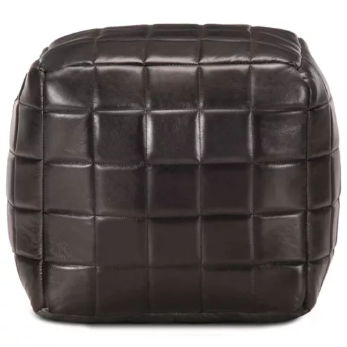  fekete valódi kecskebőr puff 40 x 40 x 40 cm 