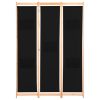  fekete 3-paneles szövetparaván 120 x 170 x 4 cm