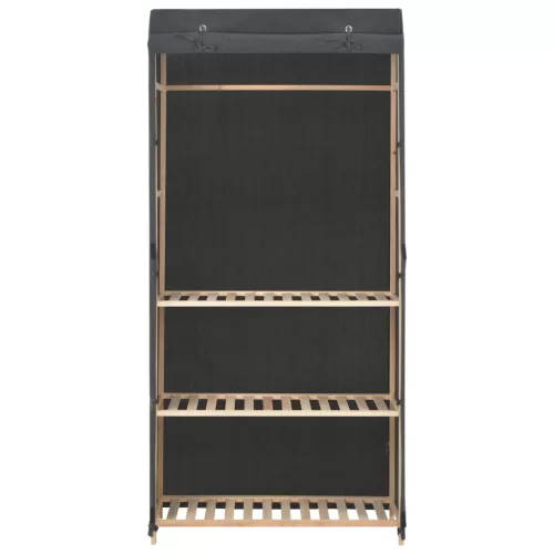  3-szintes szürke szövet ruhásszekrény 79 x 40 x 170 cm