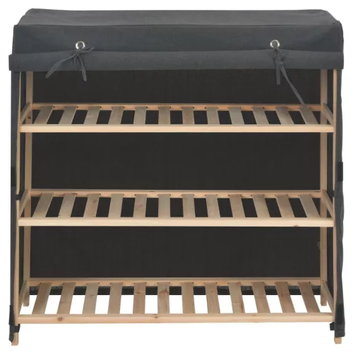  szürke szövetborítású cipősszekrény 79 x 40 x 80 cm