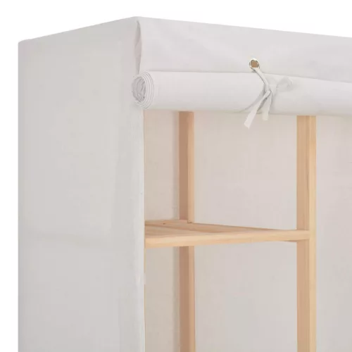  fehér szövet ruhásszekrény 135 x 40 x 170 cm