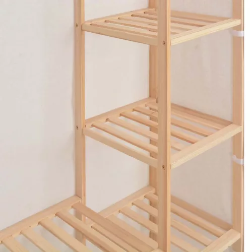  fehér szövet ruhásszekrény 135 x 40 x 170 cm