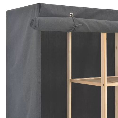  szürke szövet ruhásszekrény 173 x 40 x 170 cm