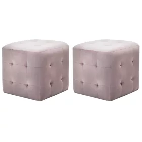  2 db rózsaszín bársony éjjeliszekrény 30 x 30 x 30 cm