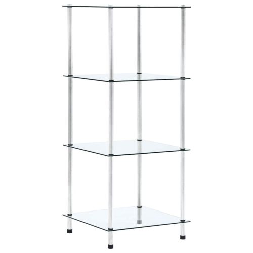  4 szintes átlátszó edzett üveg polc 40 x 40 x 100 cm