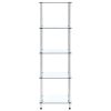  5 szintes átlátszó edzett üveg polc 40 x 40 x 130 cm