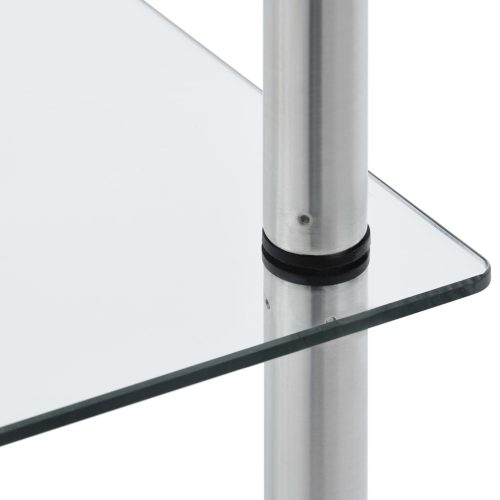  6 szintes átlátszó edzett üveg polc 40 x 40 x 160 cm