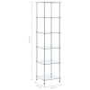  6 szintes átlátszó edzett üveg polc 40 x 40 x 160 cm