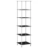  6 szintes fekete edzett üveg polc 40 x 40 x 160 cm