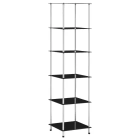  6 szintes fekete edzett üveg polc 40 x 40 x 160 cm
