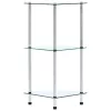  3 szintes átlátszó edzett üveg polc 30 x 30 x 67 cm
