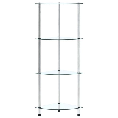  4 szintes átlátszó edzett üveg polc 30 x 30 x 100 cm