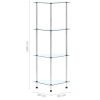  4 szintes átlátszó edzett üveg polc 30 x 30 x 100 cm