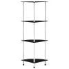  4 szintes fekete edzett üveg polc 30 x 30 x 100 cm