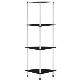  4 szintes fekete edzett üveg polc 30 x 30 x 100 cm
