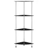  4 szintes fekete edzett üveg polc 30 x 30 x 100 cm