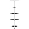  5 szintes fekete edzett üveg polc 30 x 30 x 130 cm