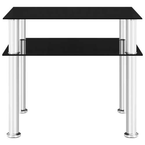  fekete edzett üveg kisasztal 45 x 50 x 45 cm