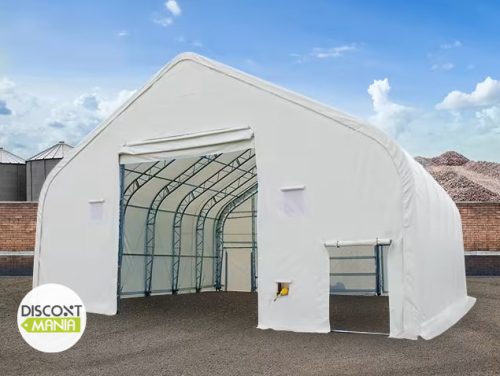 TP Everest 12x12mx2 4,2m oldalmagas ponyvacsarnok tűzálló PRIMEtex 2300 ponyvával, fehér