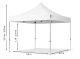 Professional összecsukható sátrak PROFESSIONAL 400g/m2 ponyvával, alumínium szerkezettel, 4 oldalfallal, panoráma ablakkal - 3x3m fehér