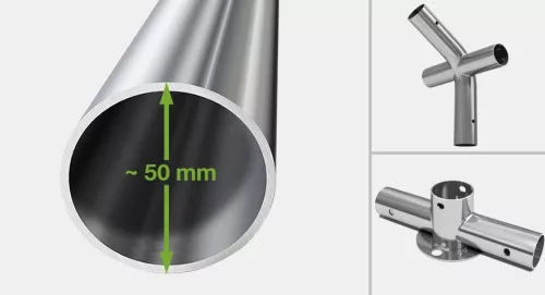 TP Professional 4x18m 2,6m oldalmagas raktársátor PVC 800 ponyvával, fehér