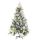 VID PVC/PE karácsonyfa pelyhes hóval, LED-ekkel, tobozokkal 150 cm