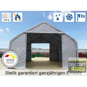   TP Everest 6x12m 3m oldalmagas raktársátor nehezen éghető PRIMEtex 2300 ponyvával, szürke