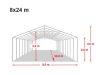 Party šator 8x24m, bočna visina:2,6m-PROFESSIONAL DELUXE 550g/m2-posebno jaka čelična konstukcija