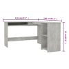 VID betonszürke forgácslap L-alakú sarok-íróasztal 120x140x75 cm