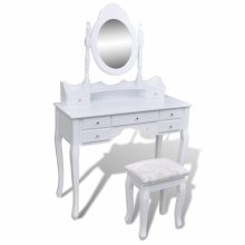   VID Fésülködőasztal/sminkasztal tükörrel, ülőkével „Velence”