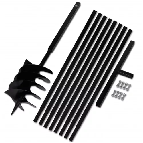 Föld Fúró 200 mm Fogantyú Hosszabbító Csö 9 m Acél 