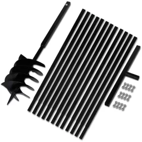 Föld Fúró 200 mm Fogantyú Hosszabbító Csö 13 m Acél 