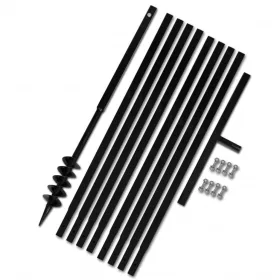   Acél 80 mm-es talajfúró fogantyúval 9 m hosszabbító csővel