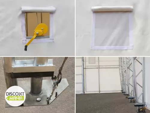 TP Everest 12x20mx1 4,2m oldalmagas ponyvacsarnok nehezen éghető PRIMEtex 2300 ponyvával, fehér