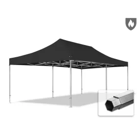   TP 4x8m összecsukható 850N alumínium pavilon, oldalfal nélkül, nehezen éghető - fekete