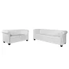    2 személyes és 3 személyes fehér műbőr Chesterfield kanapé 