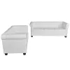    2 személyes és 3 személyes fehér műbőr Chesterfield kanapé 