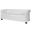    2 személyes és 3 személyes fehér műbőr Chesterfield kanapé 