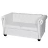    2 személyes és 3 személyes fehér műbőr Chesterfield kanapé 