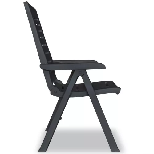  4 db antracitszürke dönthető műanyag kerti szék